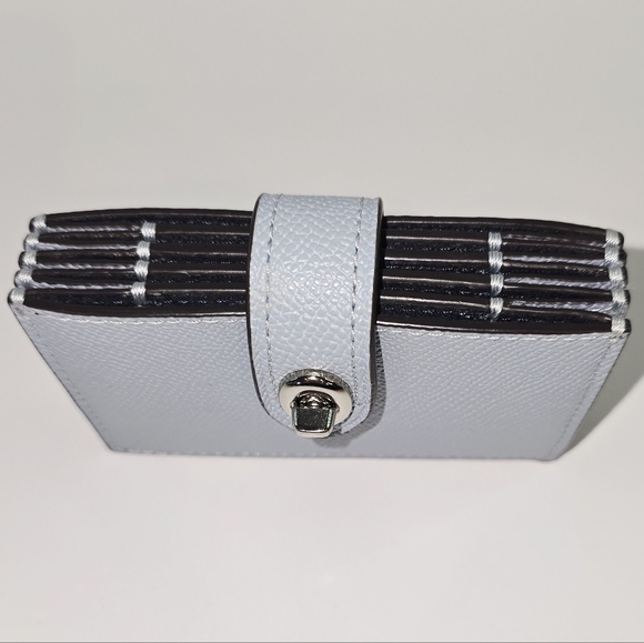 Coach Accordion Card Holder Leather Wallet | Twilight Blue - Picture 2 of 5